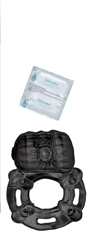 Vibrating Ring Black Pulsating Erection Keeper -  Black