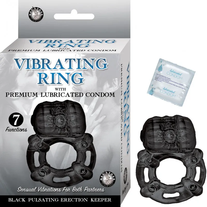 Vibrating Ring Black Pulsating Erection Keeper -  Black