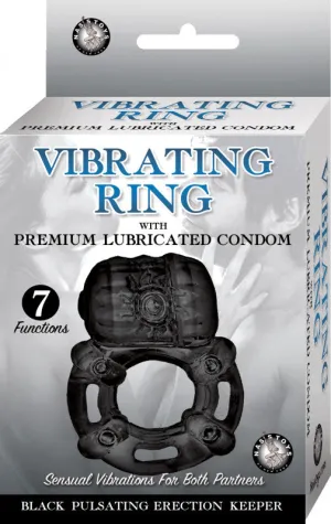 Vibrating Ring Black Pulsating Erection Keeper -  Black