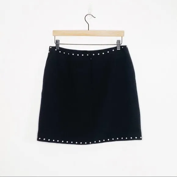 VINCE CAMUTO Women's Size 8 Mini Skirt Black Studded Stretchy NEW DIY Repair