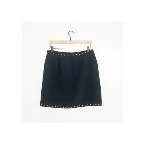 VINCE CAMUTO Women's Size 8 Mini Skirt Black Studded Stretchy NEW DIY Repair
