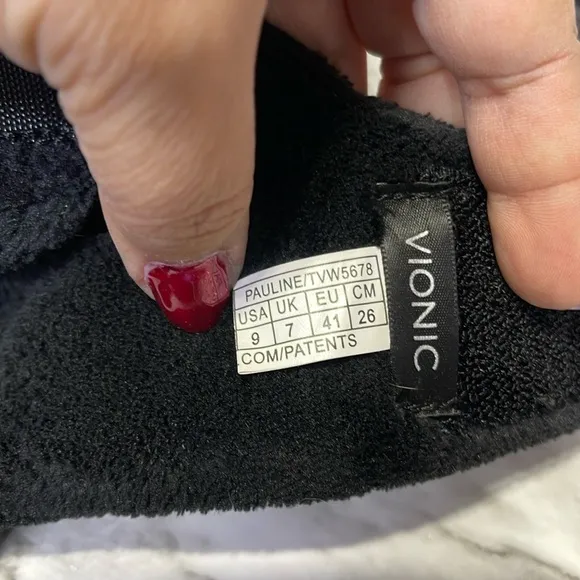 Vionic Indulge Pauline Black Open Toe Slide Slipper Relax Comfort Womens Size 8