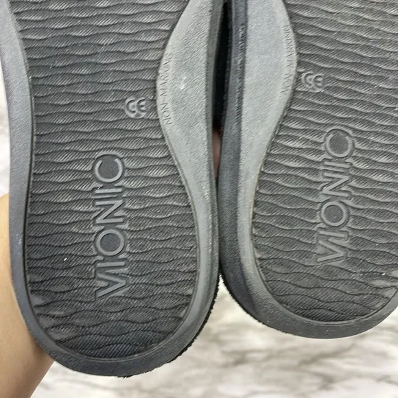 Vionic Indulge Pauline Black Open Toe Slide Slipper Relax Comfort Womens Size 8