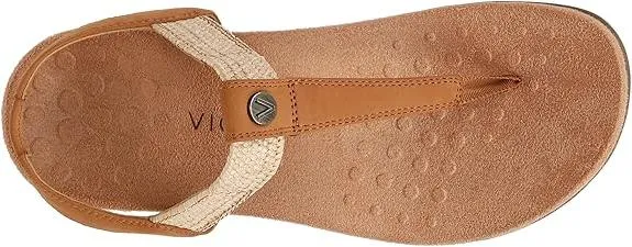 Vionic Women's Brea Heeled Sandal, Camel Nubuck Leather