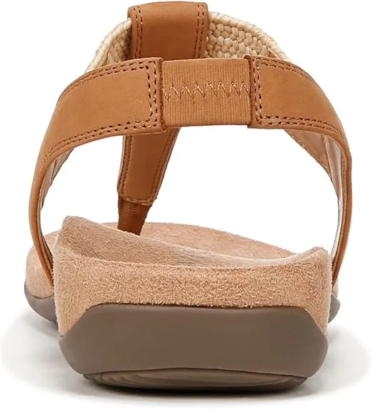 Vionic Women's Brea Heeled Sandal, Camel Nubuck Leather