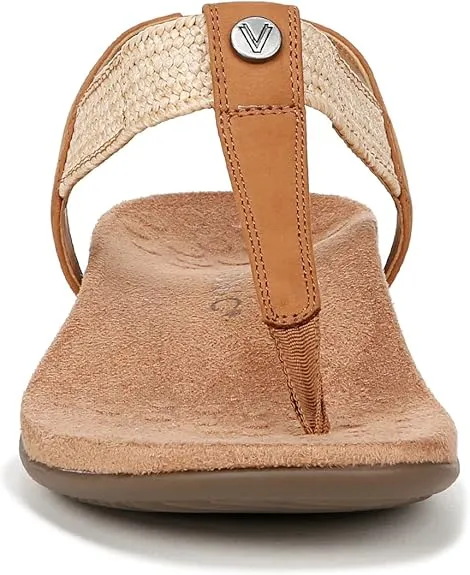 Vionic Women's Brea Heeled Sandal, Camel Nubuck Leather