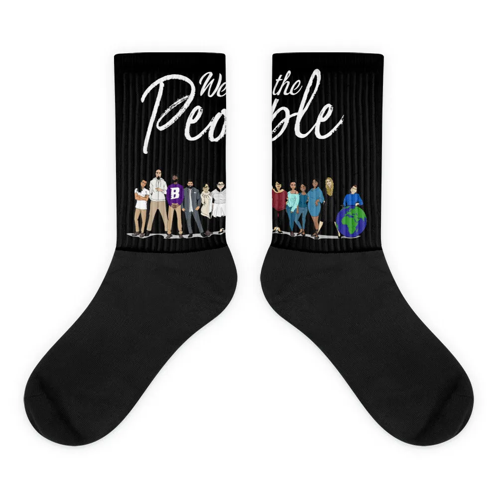 We the People - Bold - White - Black & Black Foot Sublimated Socks