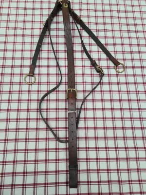 Western style pony size running martingale, brown leather FREE POSTAGE *