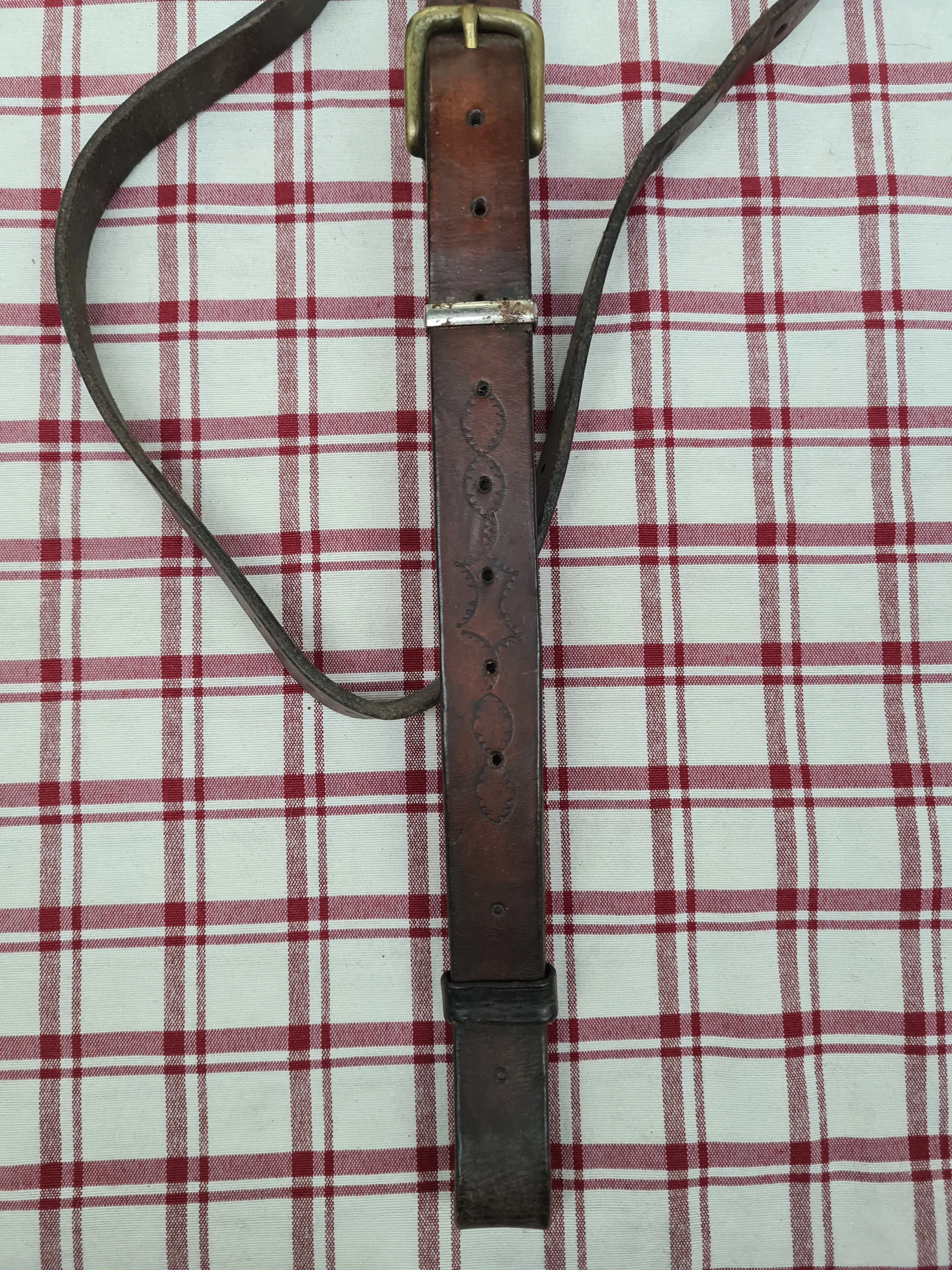 Western style pony size running martingale, brown leather FREE POSTAGE *