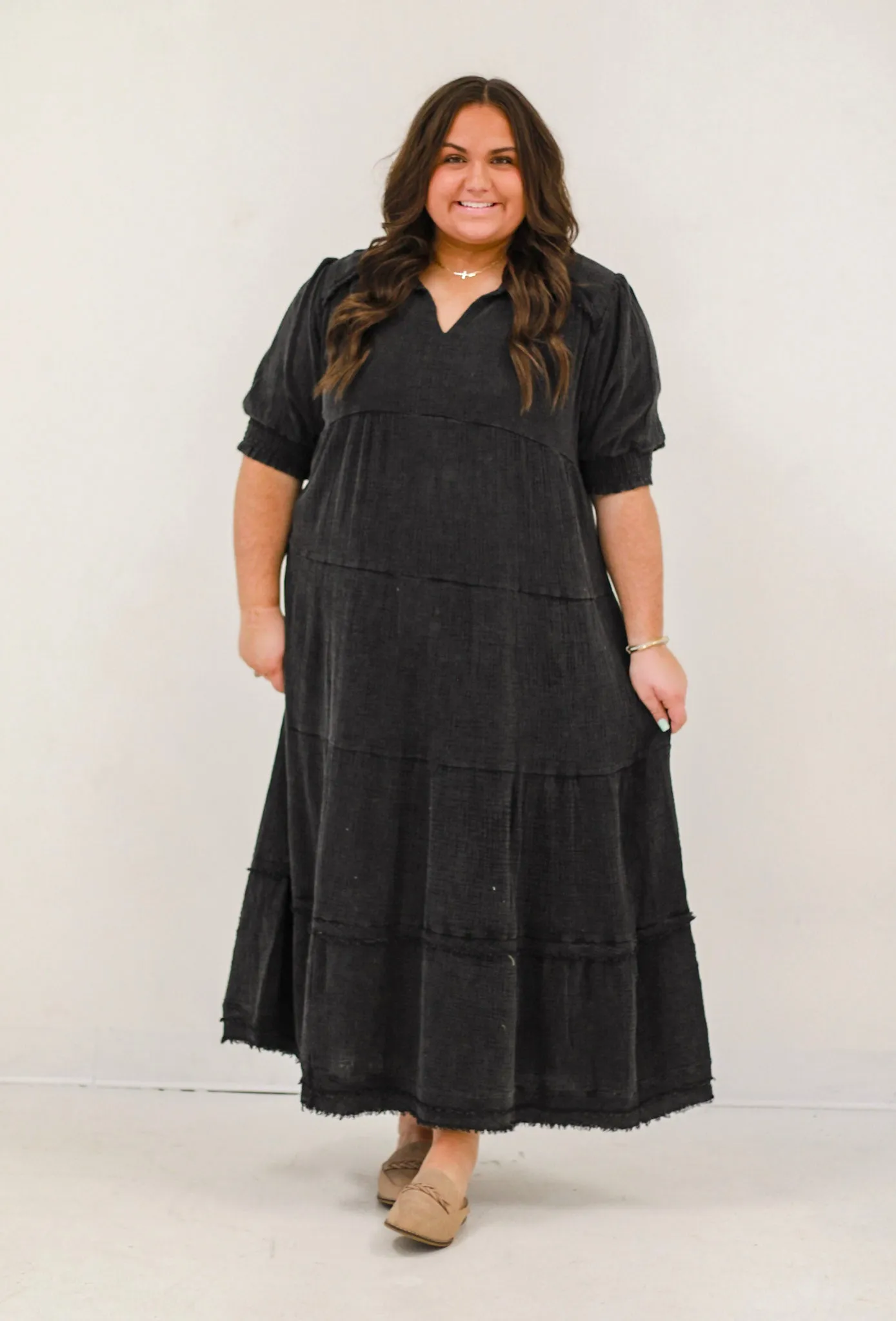 Whisper I Love You Midi Dress in Ash