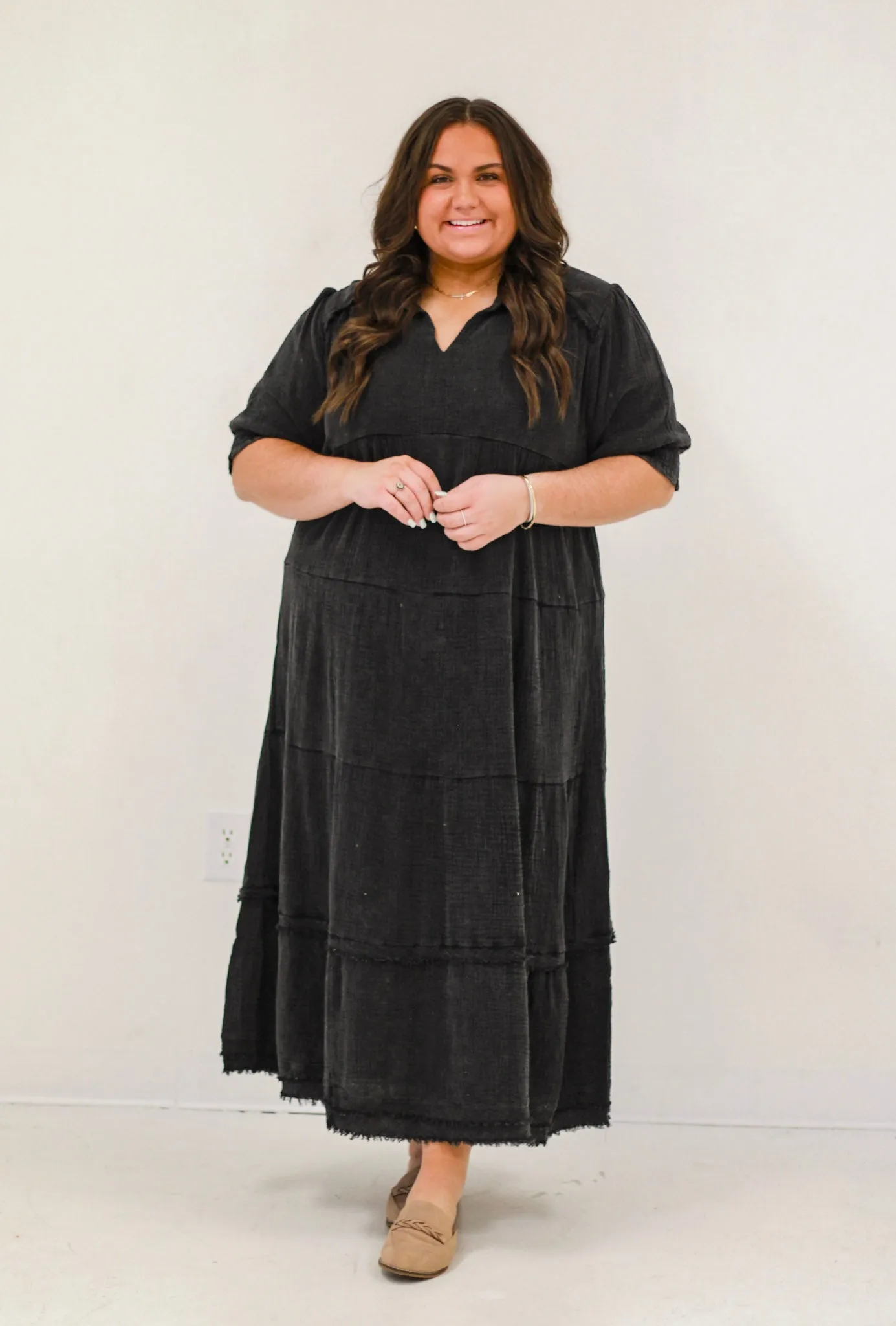 Whisper I Love You Midi Dress in Ash