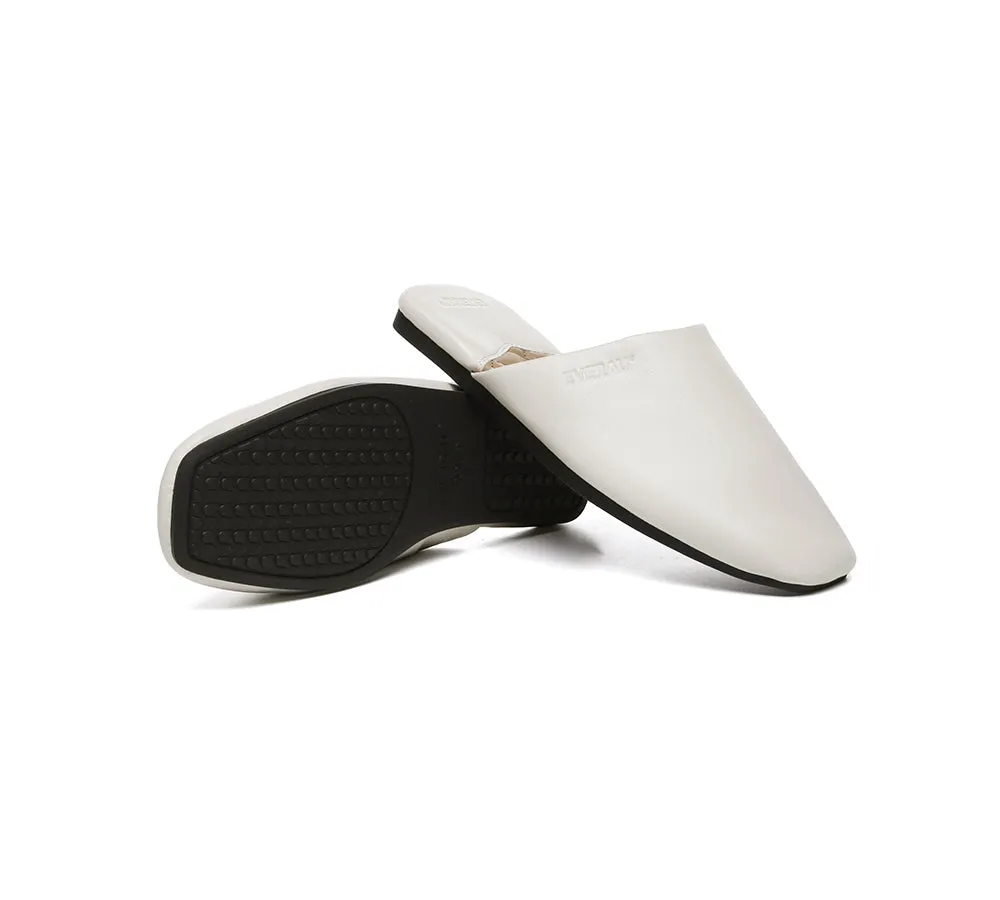 Women Slides Leather Flat Wafaa