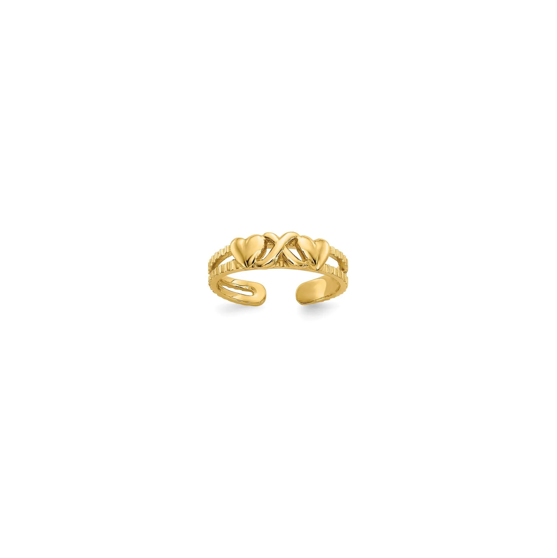X and Hearts Toe Ring (14K)