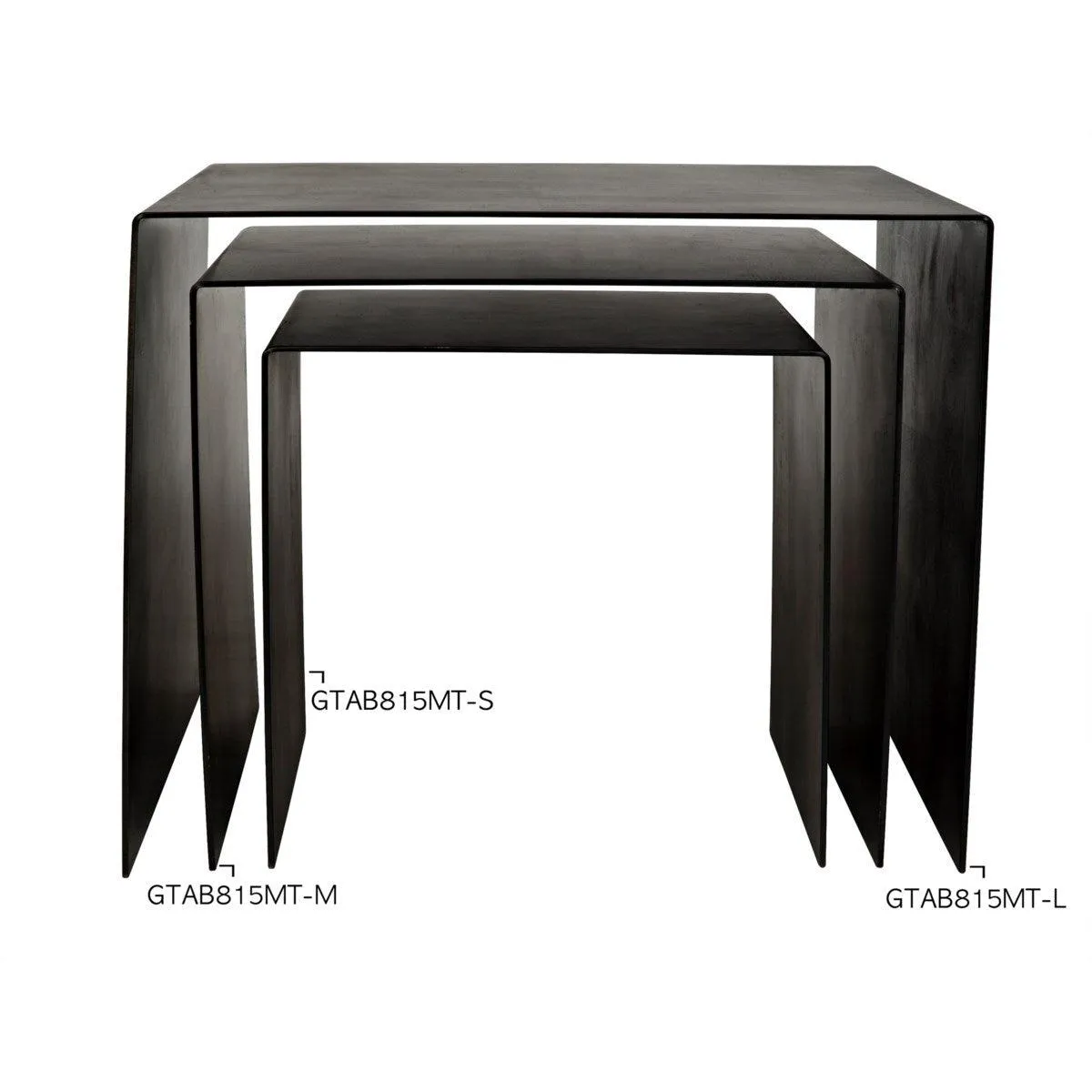 Yves Side Table, Large, Black Steel